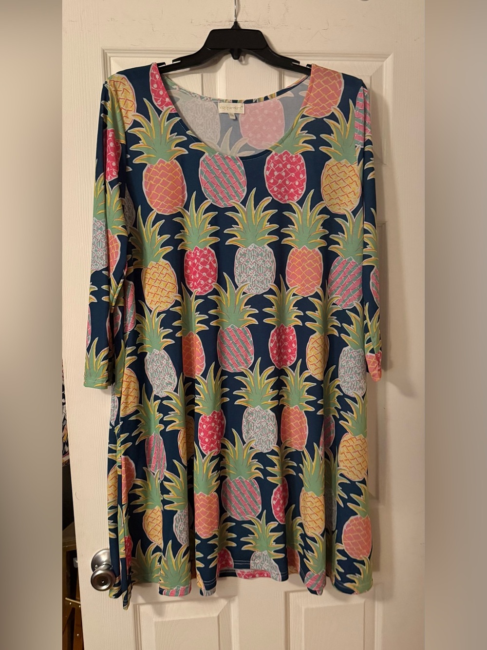 Simply Southern Navy Pineapple Print Swing Dress
